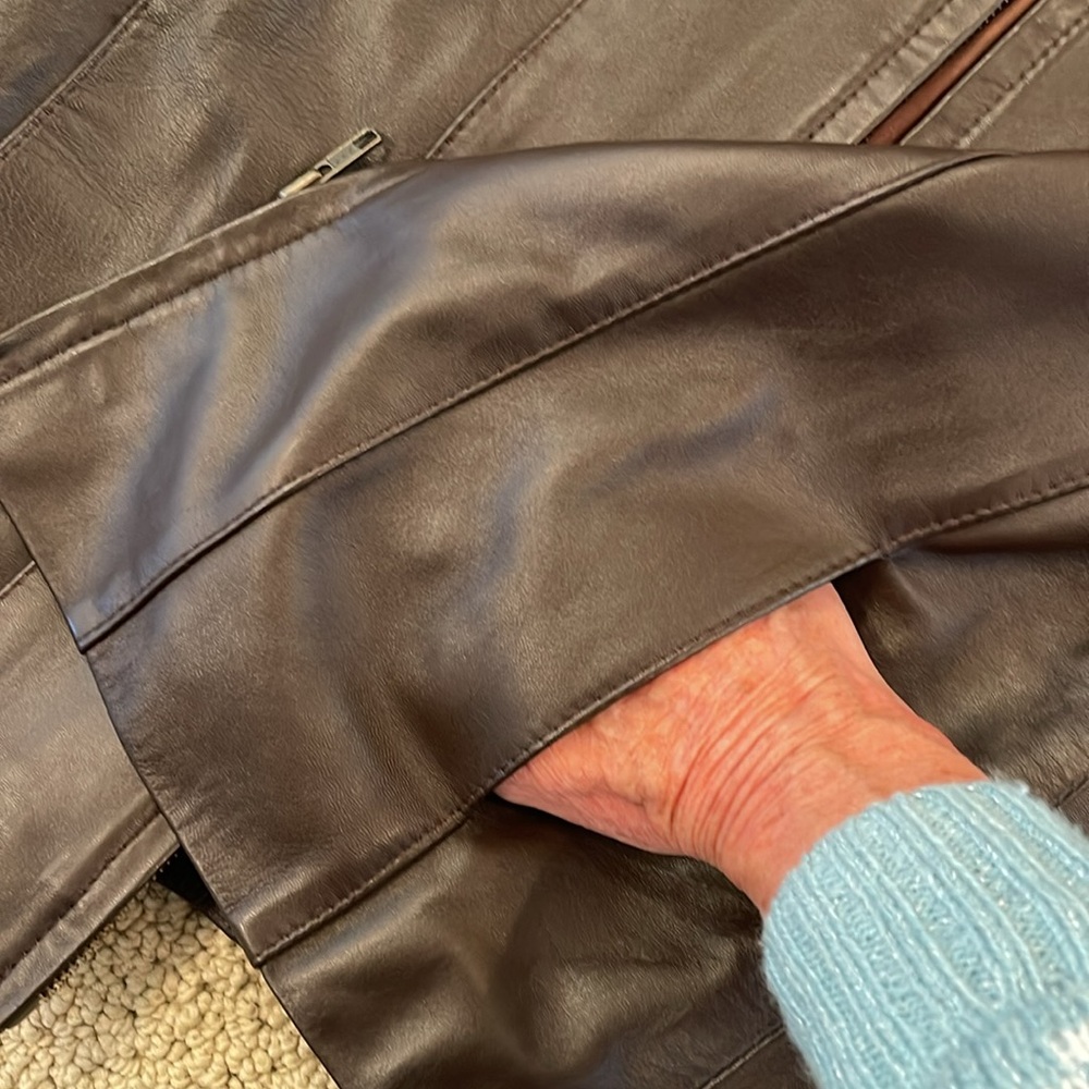 Argentina soft, leather jacket, chocolate brown - Picture 5 of 8